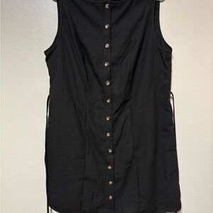 Forever 21 SHEIN Black Button-Front, tie back Sleeveless Women's Dress. Size 0XL